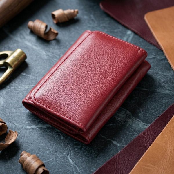Компактный женский кошелек из натуральной кожи ST Leather 23073 Бордовый