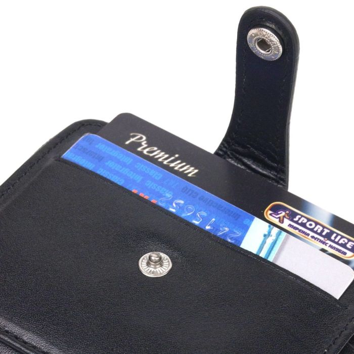 Красивое портмоне из натуральной галдкой кожи CANPELLINI 21492 Черное