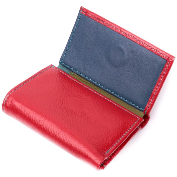 Яркий маленький кошелек для женщин из натуральной кожи ST Leather 19502 Красный