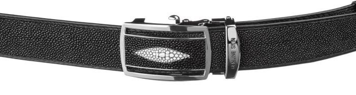 Ремень-автомат STINGRAY LEATHER 18203 из натуральной кожи морского ската Черный