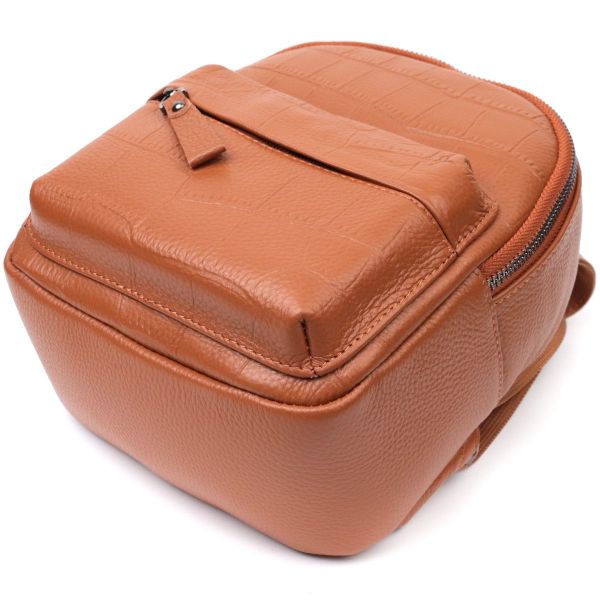 Небольшой стильный рюкзак из натуральной кожи Vintage 22433 Коричневый