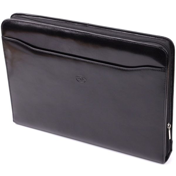 Оригинальная папка с блокнотом из гладкой натуральной кожи Tony Perotti 20850_1 (1278L nero) Черный