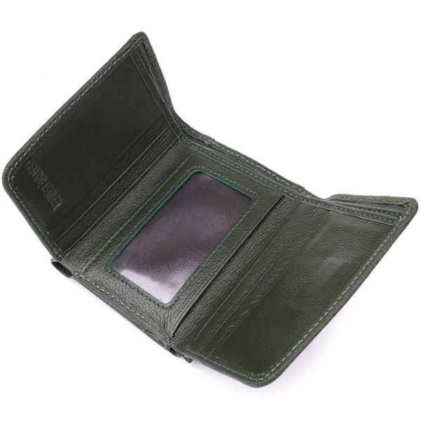 Женский кошелек компактного размера из натуральной кожи ST Leather 23072 Зеленый