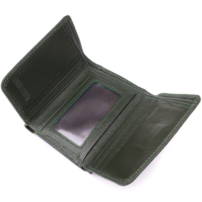 Женский кошелек компактного размера из натуральной кожи ST Leather 23072 Зеленый