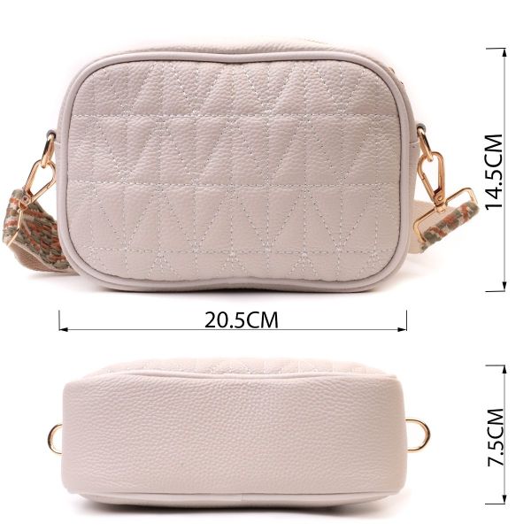 Стильная стеганая женская сумка из натуральной кожи Vintage 22611 Белый
