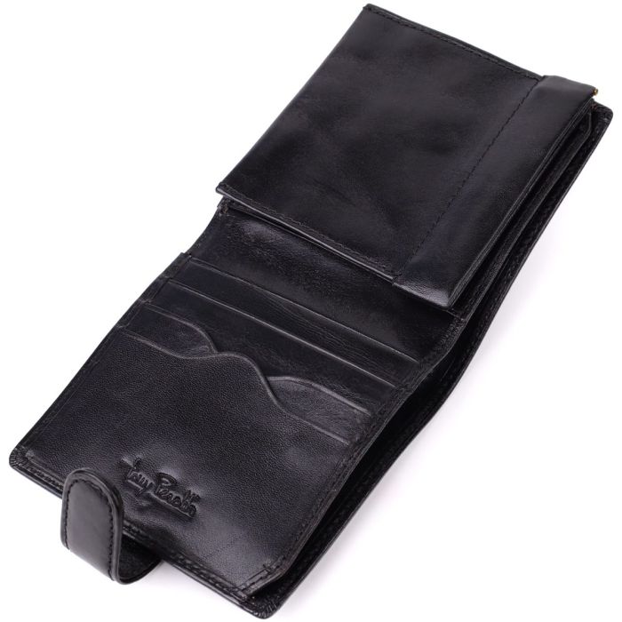 Стильный кошелек унисекс из глянцевой натуральной кожи Tony Perotti 20885_1 (1256 nero) Черный