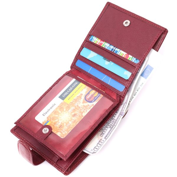 Женский практичный бумажник из натуральной кожи ST Leather 22554 Бордовый