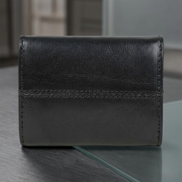 Женская монетница Tony Perotti из натуральной кожи Italico 1445L nero (90402) Черная