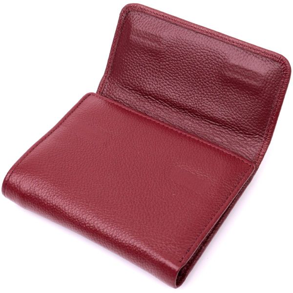 Женский кожаный кошелек для карт купюр и монет ST Leather 19492 Бордовый