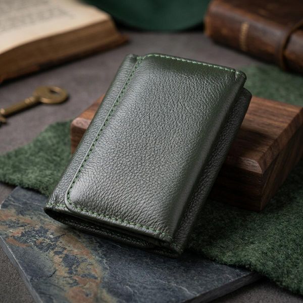 Женский кошелек компактного размера из натуральной кожи ST Leather 23072 Зеленый