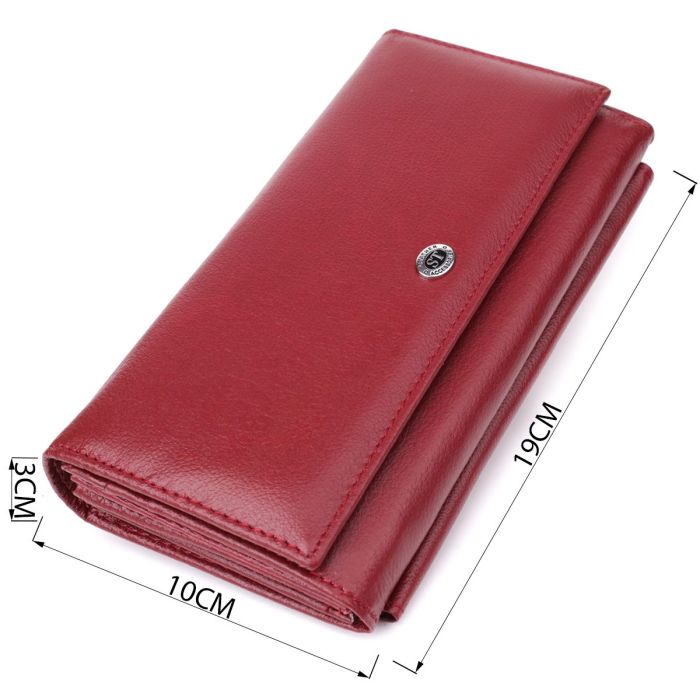 Жіночий гаманець з кишенею для телефону з натуральної шкіри ST Leather 23069 Бордовий