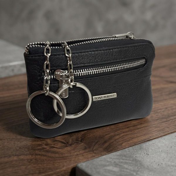 Ключница Tony Perotti New Contatto из натуральной кожи 359L nero (90418) Черная