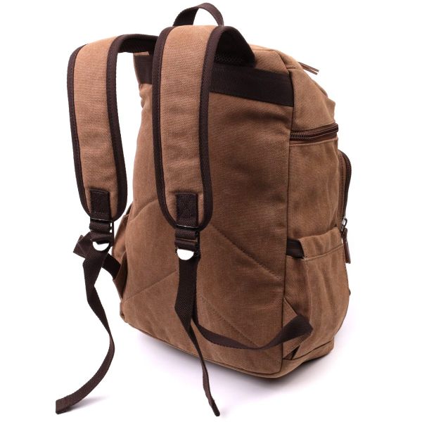 Текстильный большой рюкзак с карманом для ноутбука Vintage sale_15075 Песочный