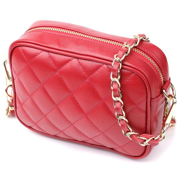 Сумка в ромбы из натуральной кожи Tony Perotti 20838_1 (CA006-01DR dk red) Красный