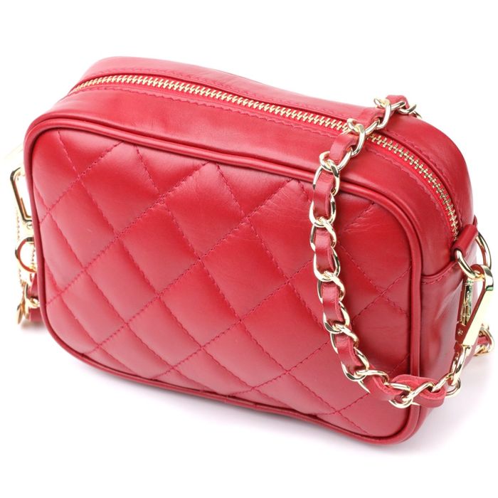 Сумка в ромбы из натуральной кожи Tony Perotti 20838_1 (CA006-01DR dk red) Красный