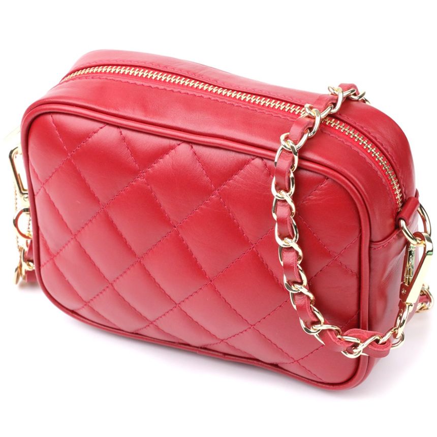 Сумка в ромбы из натуральной кожи Tony Perotti 20838_1 (CA006-01DR dk red) Красный