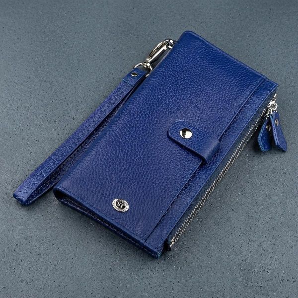 Кошелек женский ST Leather 18416 (ST420) с ремнем на запястье Синий