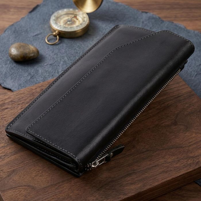 Практичное стильное портмоне унисекс GRANDE PELLE 11558 Черный