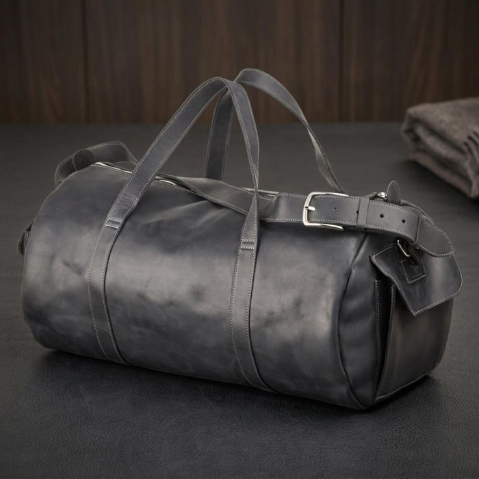 Сумка дорожная Grande Pelle 11046 из винтажной кожи Черная