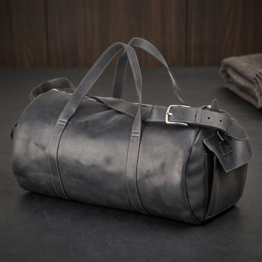 Сумка дорожная Grande Pelle 11046 из винтажной кожи Черная