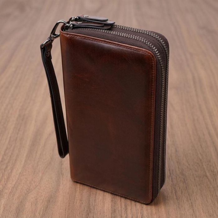 Мужской клатч из натуральной кожи Vintage 23064 Коричневый