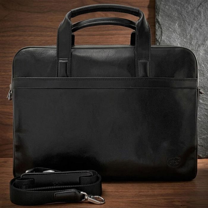 Чоловічий портфель з натуральної шкіри Tony Perotti Italico 6031G-38 (90422) Чорний