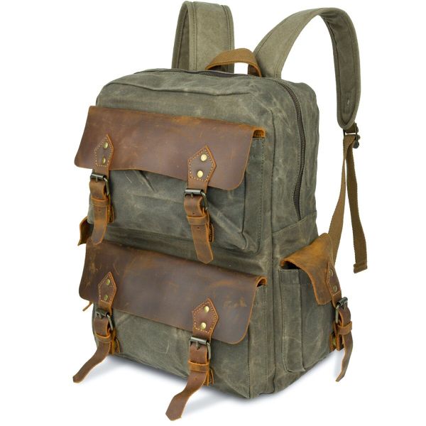 Туристический рюкзак canvas Vintage 20107 Болотный