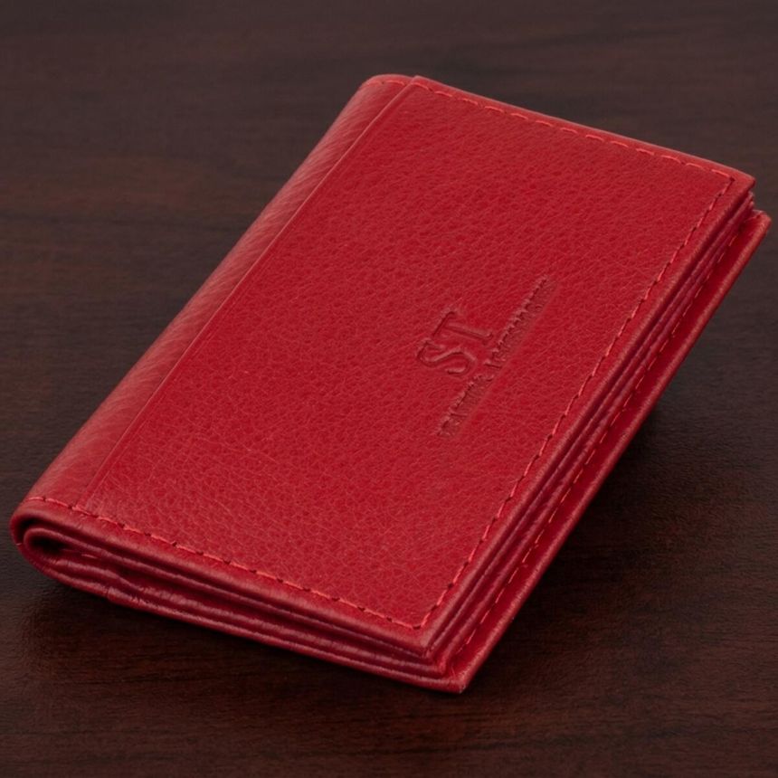 Визитница-книжка ST Leather 19214 Красная