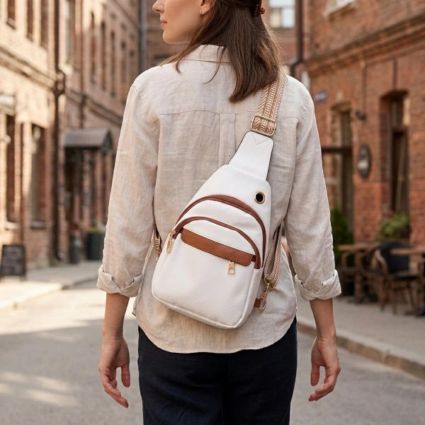Женская сумка через плечо с отверстием для наушников из экокожи Vintage 22785 Белый