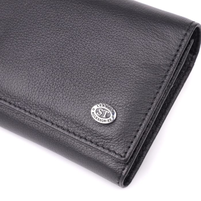 Солидный женский кошелек из натуральной кожи ST Leather 23088 Черный