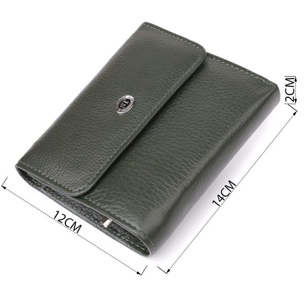 Женский кошелек среднего размера из натуральной кожи ST Leather 23074 Зеленый