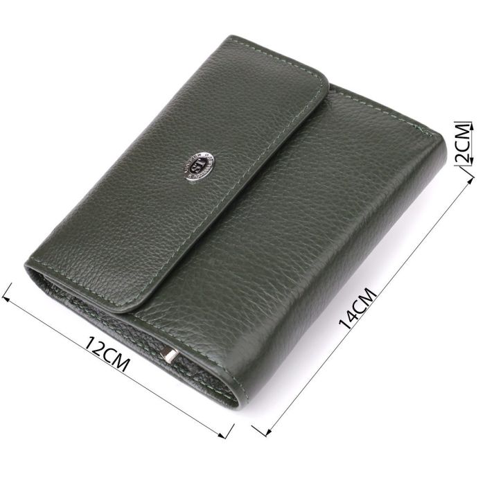 Женский кошелек среднего размера из натуральной кожи ST Leather 23074 Зеленый