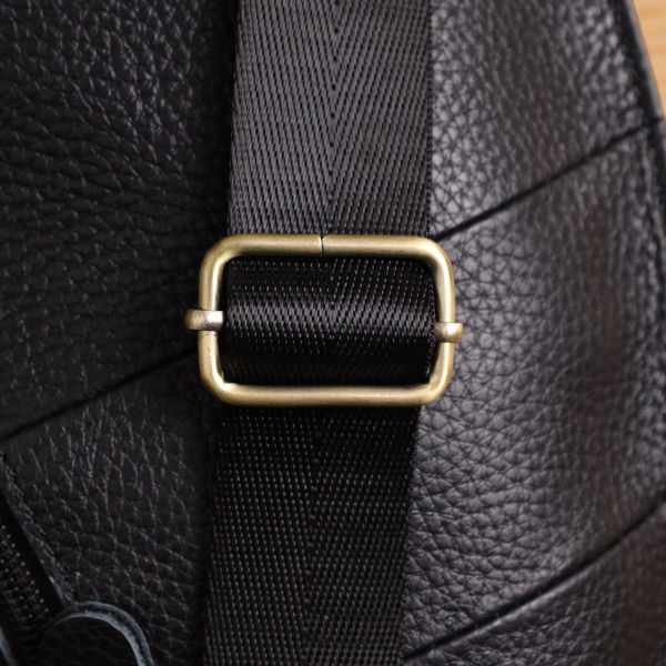 Сумка для мужчин с большим количеством карманов из натуральной кожи Vintage 22957 Черный
