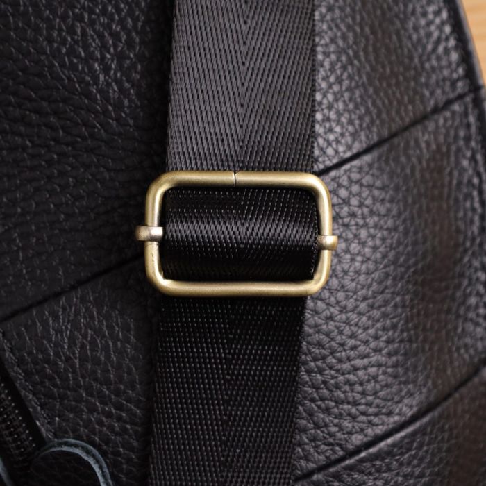 Сумка для мужчин с большим количеством карманов из натуральной кожи Vintage 22957 Черный