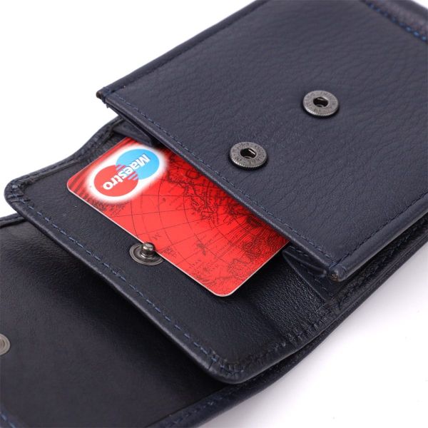 Вертикальный мужской зажим из зернистой натуральной кожи Tony Perotti 20862_1 (3595 navy) Синий