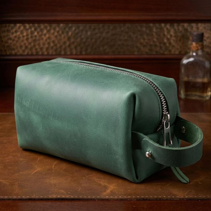 Кожаная косметичка унисекс GRANDE PELLE 11572 Зеленый