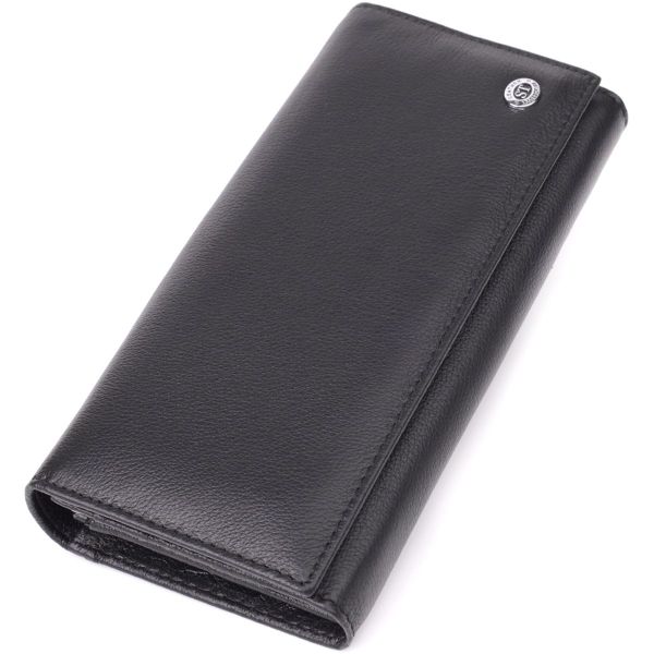 Солидный женский кошелек из натуральной кожи ST Leather 23088 Черный