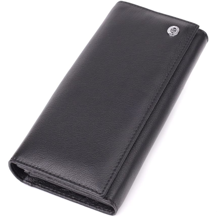 Солидный женский кошелек из натуральной кожи ST Leather 23088 Черный