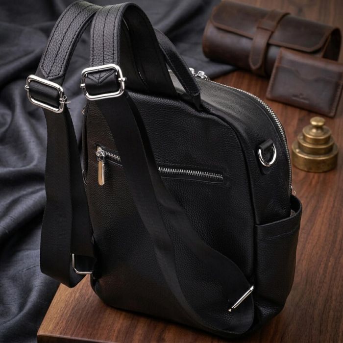 Женский рюкзак из натуральной кожи Vintage 23059 Черный