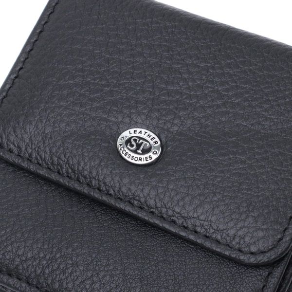 Женский кожаный кошелек для карт купюр и монет ST Leather 22690 Черный