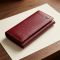 Практичный вертикальный кошелек из натуральной кожи ST Leather 23085 Бордовый