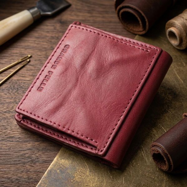 Компактное портмоне из натуральной кожи GRANDE PELLE 16798 Бордовый