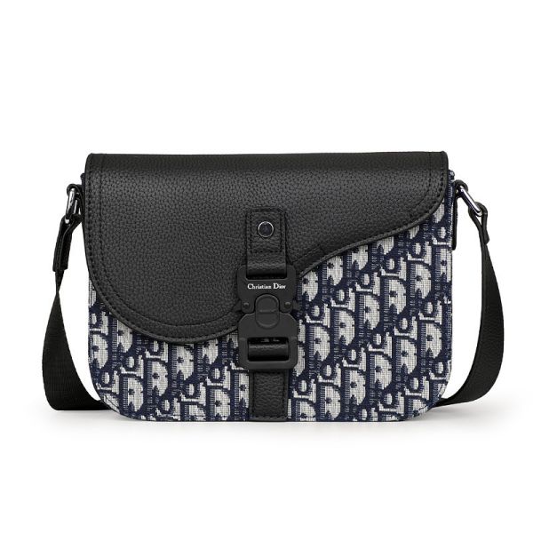 Сумка Dior Saddle Messenger чоловіча Black/Blue