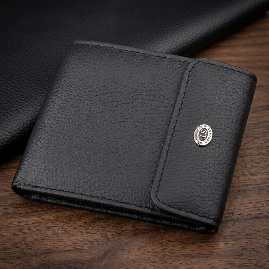 Кошелек ST Leather 18313 (ST155) кожаный Черный