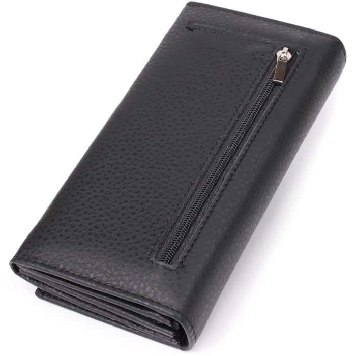 Женский вертикальный кошелек из натуральной кожи ST Leather 23084 Черный
