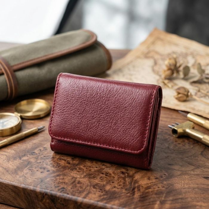 Шкіряний цікавий гаманець для жінок ST Leather 22507 Бордовий