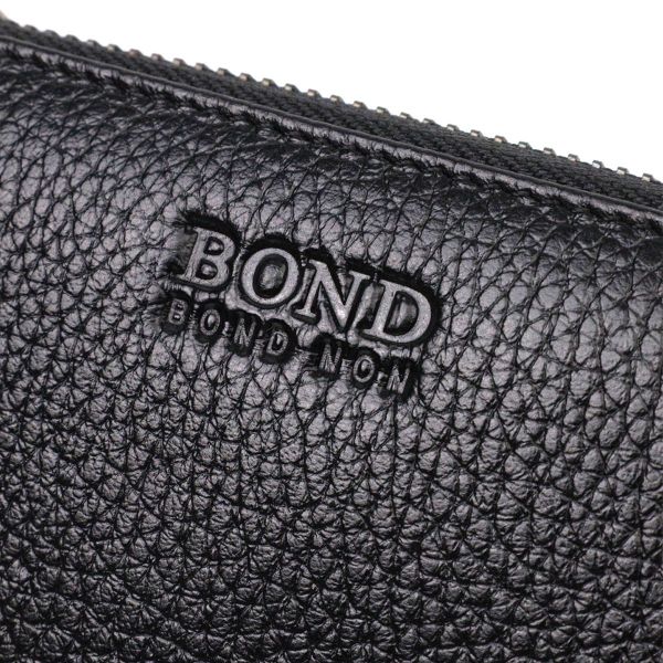 Замечательный женский кошелек из натуральной зернистой кожи BOND 22053 Черный