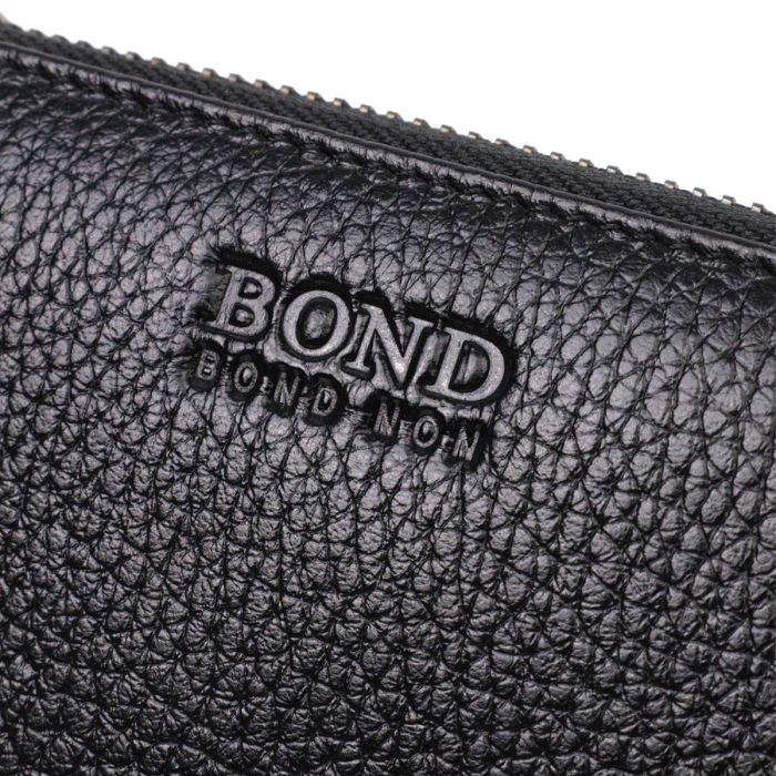 Замечательный женский кошелек из натуральной зернистой кожи BOND 22053 Черный