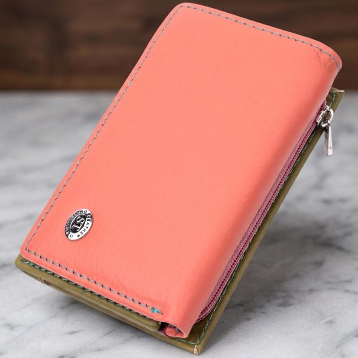 Модный женский кошелек из качественной натуральной кожи ST Leather 19464 Разноцветный