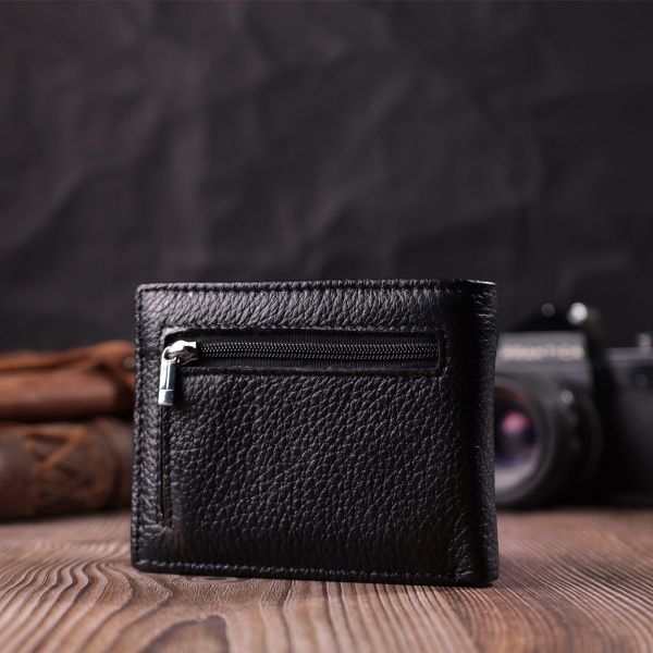Качественный зажим из натуральной кожи ST Leather 22472 Черный
